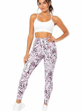 JoyLab Marble Print Leggings Pink Black High Rise Activewear S